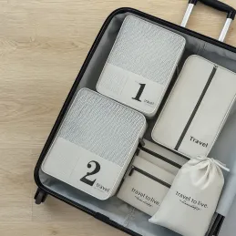 7-delni potovalni komplet za oblačila in kozmetiko TRAVEL LUX / Bel