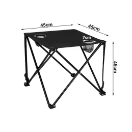 Zložljiva kamping miza KEMP / črna
