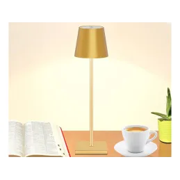 Dekorativna namizna svetilka z upravljanjem na dotik in zatemnjevanjem ZEUS / Zlata
