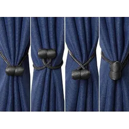 Set 2 kosov – Dekorativne magnetne sponke za zavese PINS / Črna