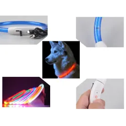 Nastavljiva LED-svetleča ovratnica GLORY / Rdeča