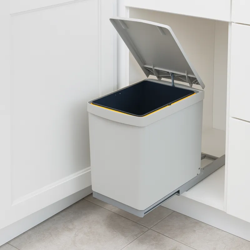 Izvlečni koš za odpadke 300 mm – 1 × 16 l / bela