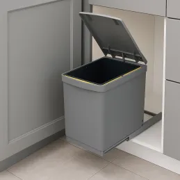 Izvlečni koš za odpadke 300 mm – 1 × 16 l / Siva