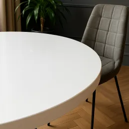 Jedilna miza MOX RONDO / Nerjavno jeklo – Bela sijajna