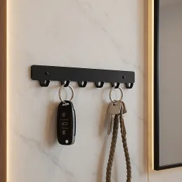 Stenski obešalnik HOLD / mat črna