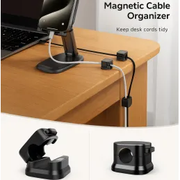 Komplet 12 magnetnih držal za kable / mat črna