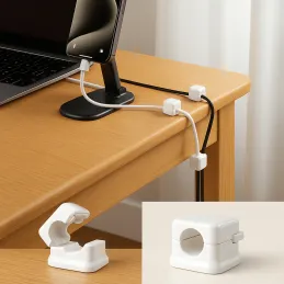 Komplet 12 magnetnih držal za kable / mat bela