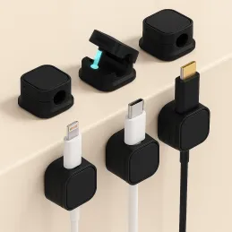 Komplet 12 magnetnih držal za kable / mat črna