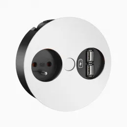 Električna vtičnica Twister + USB / Bela