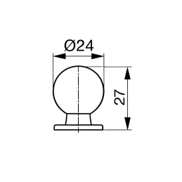 Ročaj BALL 24 mm / Sijajni krom