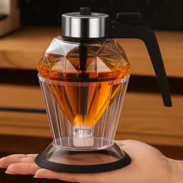 Dozirnik olja in medu s podstavkom, 200 ml / črn