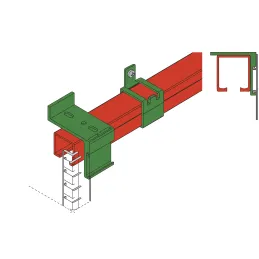 Pritrditev za aluminijasto pokrivno letev - stenska