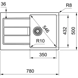Tektalitno pomivalno korito Franke S2D 611-78 / črna