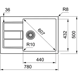 Tektonitno pomivalno korito Franke S2D 611-78 XL