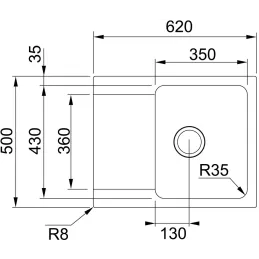 Tektonitno pomivalno korito Franke OID 611-62