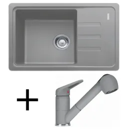 Komplet G118 Granitno pomivalno korito Franke BSG 611-62 + FC 9547 / Sivi kamen