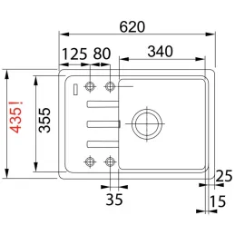 Komplet G117 keramično pomivalno korito Franke BSG 611-62 + FC 9541 / sivi kamen