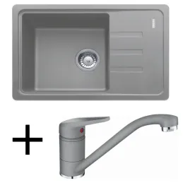 Komplet G117 keramično pomivalno korito Franke BSG 611-62 + FC 9541 / sivi kamen