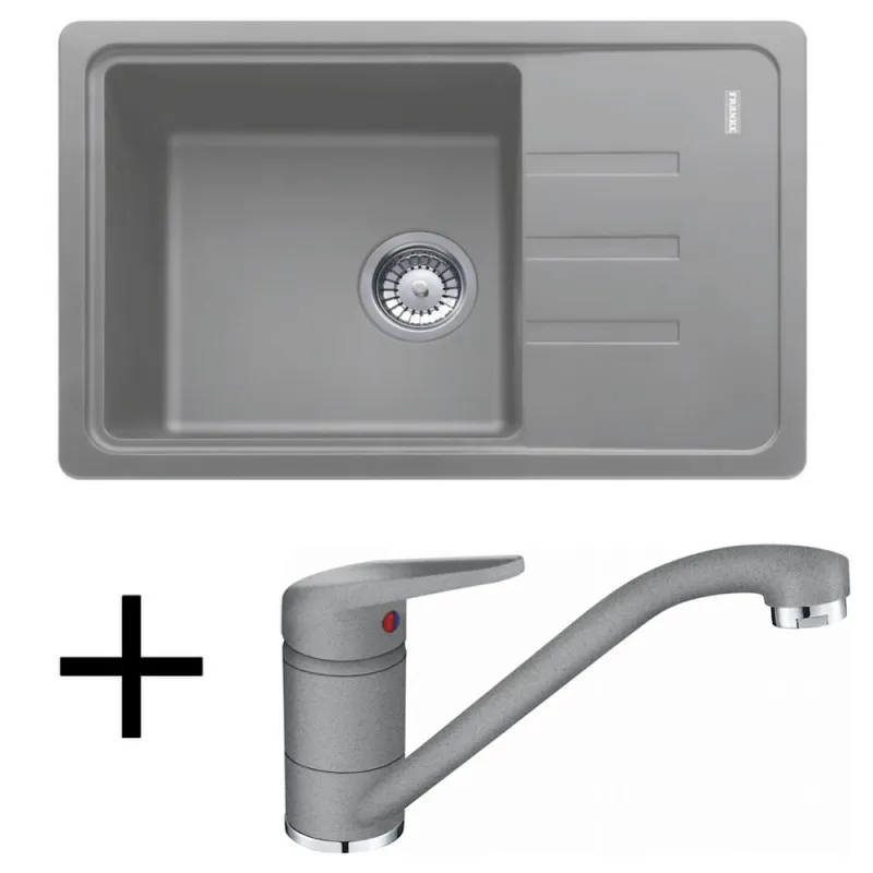 Komplet G117 keramično pomivalno korito Franke BSG 611-62 + FC 9541 / sivi kamen