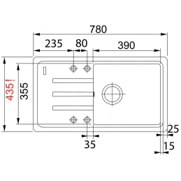 Komplet G121 Franke BSG 611-78/39 granitno pomivalno korito + pipa FC 9541 / mat črna