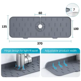 Silikonski odcejalnik pod pipo FAUCET / Siva