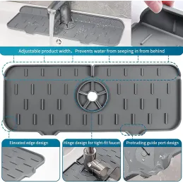 Silikonski odcejalnik pod pipo FAUCET / Siva