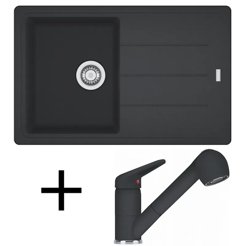 Komplet G57 granitno pomivalno korito Franke BFG 611-78 + kuhinjska armatura FC 9547/ razpršilo / Onyx