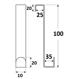Obešalnik za vrata in radiator MARKER / Bela matirana