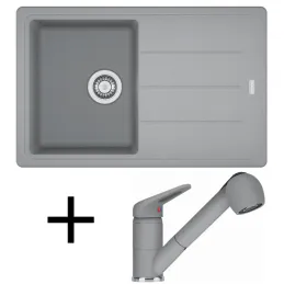 Komplet G57 Franke BFG 611-78 iz granita + armatura FC 9547/ ročna prha / sivi kamen
