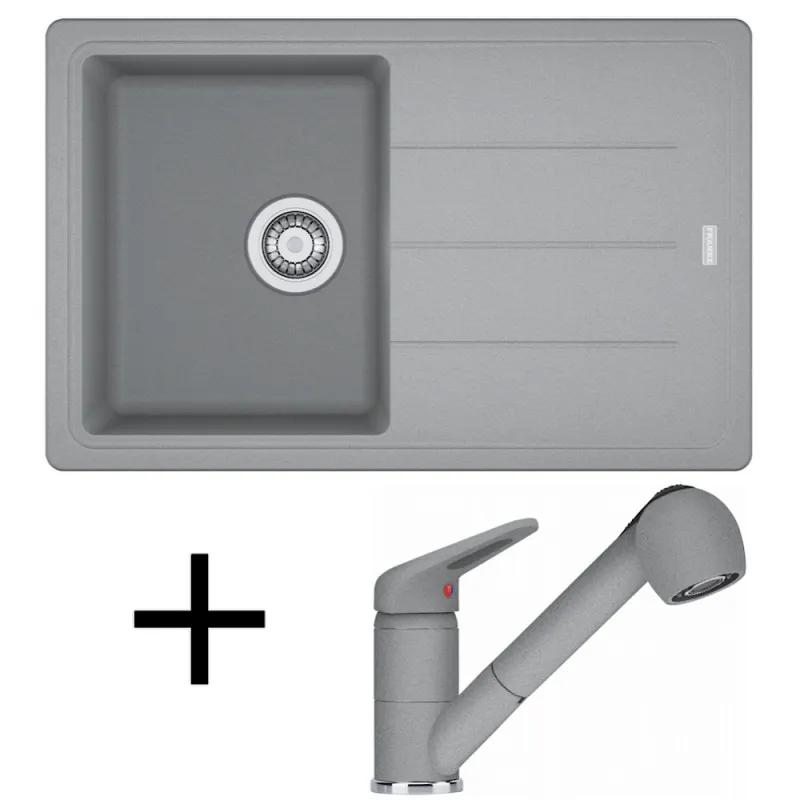Komplet G57 Franke BFG 611-78 iz granita + armatura FC 9547/ ročna prha / sivi kamen