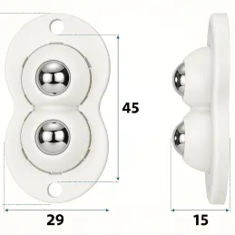 Komplet 4 samolepilnih drsnikov z ležaji za pohištvo ROLLER DUO / Bela