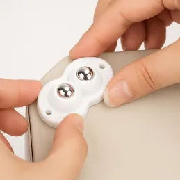Komplet 4 samolepilnih drsnikov z ležaji za pohištvo ROLLER DUO / Bela