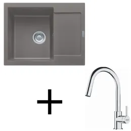 Komplet G256 Franke MRG 611-62 keramično pomivalno korito + armatura FS 3229 / siv kamen