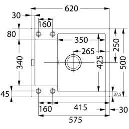 Komplet G275: pomivalno korito iz granita Franke MRG 611-62 + armatura FC 6018 / Onyx