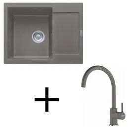Komplet G275 Franke MRG 611-62 iz granita + armatura FC 6018 / Sivi kamen