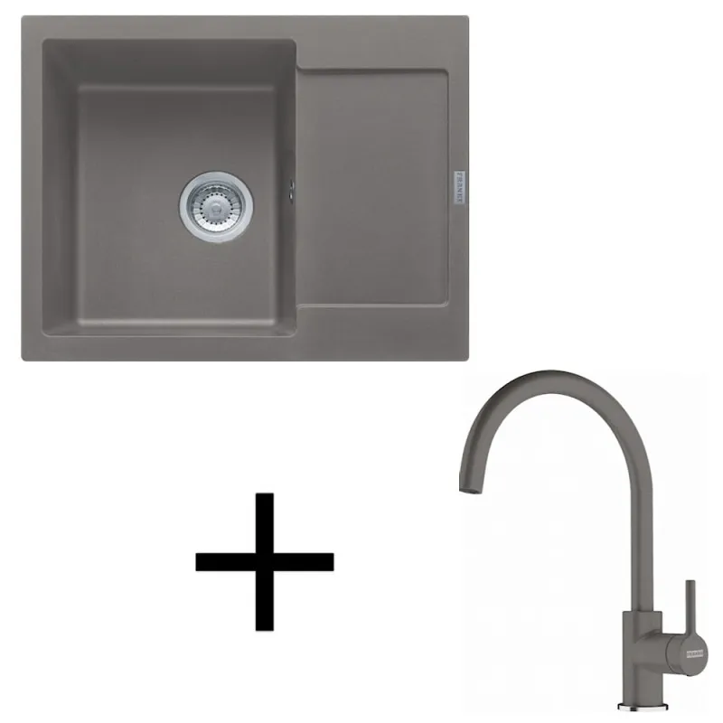 Komplet G275 Franke MRG 611-62 iz granita + armatura FC 6018 / Sivi kamen