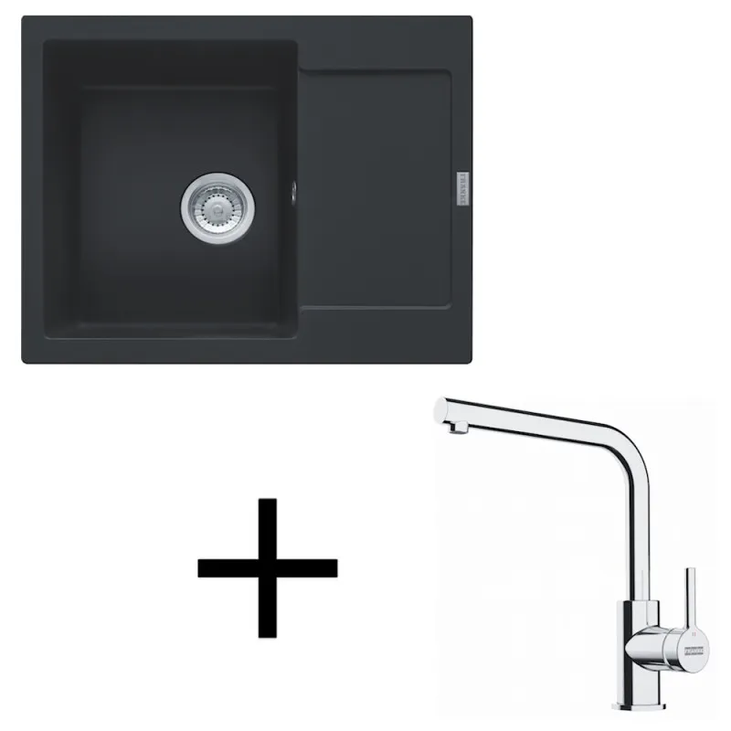 Komplet G275: pomivalno korito Franke MRG 611-62 iz granita + armatura FS 3230 / mat črna