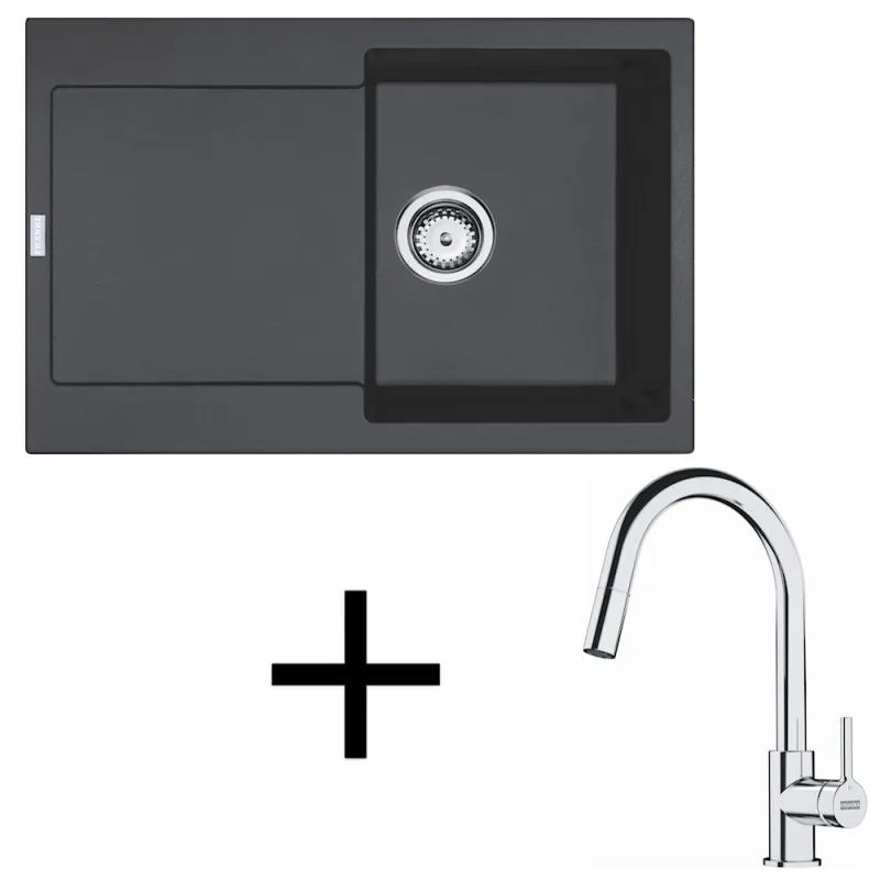 Komplet G258: pomivalno korito Franke MRG 611+ iz granita in armatura FS 3229 / Onyx