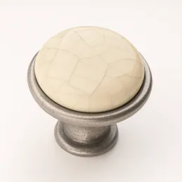 Gumb TOSCANA / Patinirani nikelj – razpokan porcelan