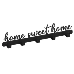 Stenski obešalnik SWEET HOME / Mat črna
