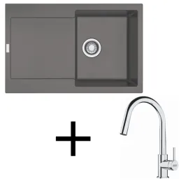 Komplet G258 Franke MRG 611 iz granita + armatura FS 3229 / Sivi kamen