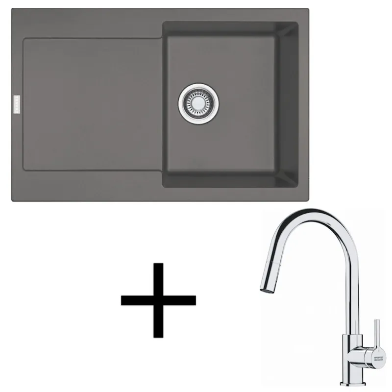 Komplet G258 Franke MRG 611 iz granita + armatura FS 3229 / Sivi kamen