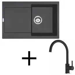 Komplet G276 pomivalno korito iz granita Franke MRG 611 + armatura FS 6018 / Onyx