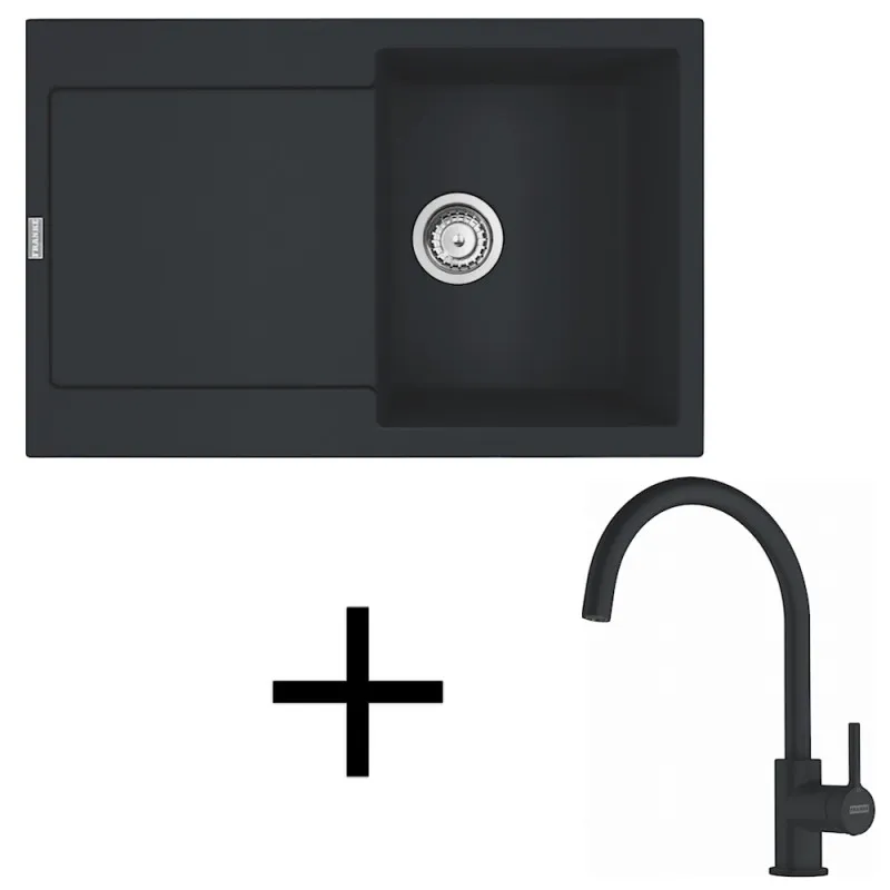 Komplet G276 Keramično pomivalno korito Franke MRG 611 + armatura FS 6018 / mat črna