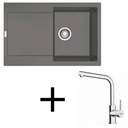Komplet G259: pomivalno korito Franke MRG 611 iz granita + armatura FS 3230 / sivi kamen