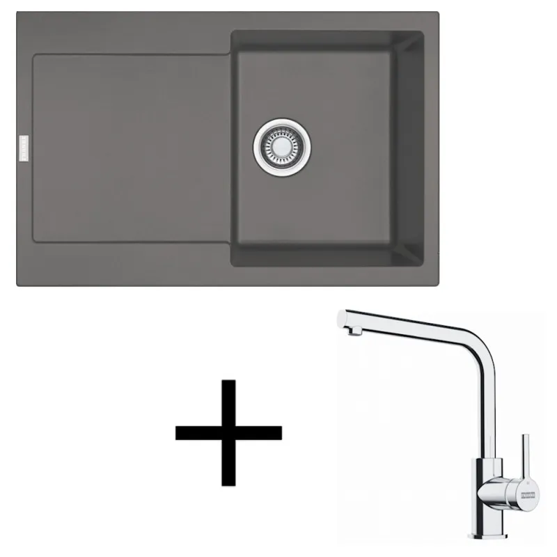 Komplet G259: pomivalno korito Franke MRG 611 iz granita + armatura FS 3230 / sivi kamen