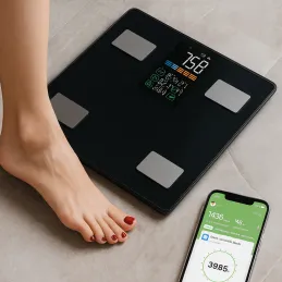 Pametna tehtnica z aplikacijo FEEL FIT / Črna