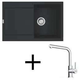 Komplet G259 granitno pomivalno korito Franke MRG 611 + armatura FS 3230 / mat črna