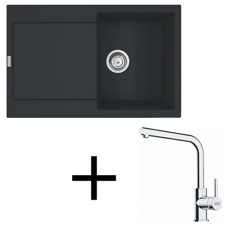 Komplet G259 granitno pomivalno korito Franke MRG 611 + armatura FS 3230 / mat črna