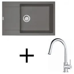 Komplet G260 Franke MRG 611-78 BB iz granita + armatura FS 3229 / Sivi kamen